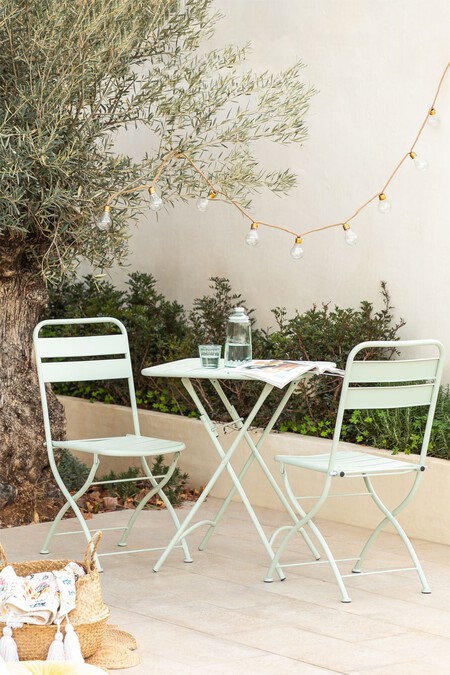 Pack Mesa Plegable Para Exterior 60x60 Cm Janti 2 Sillas Plegables Janti