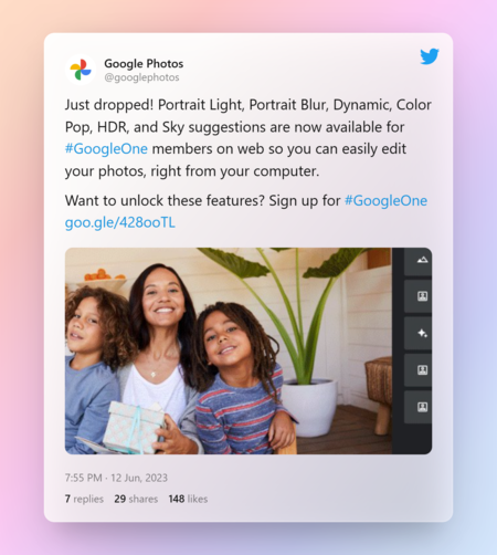 Google Fotos Tuit
