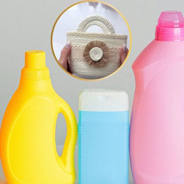 No tires tu envase de detergente: conviértelo en una cesta organizadora bonita y funcional