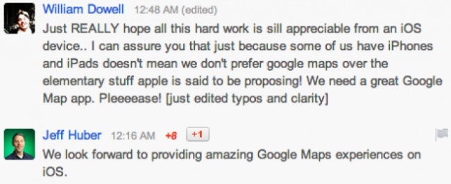 jeff huber google maps ios apple mapas
