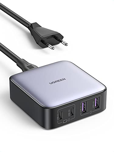 UGREEN Nexode 65W GAN Cargador USB C 4 Puertos con Cable de CA 2M