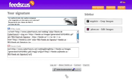 Feedsr.us, genera firmas personalizadas con los contenidos de tu feed