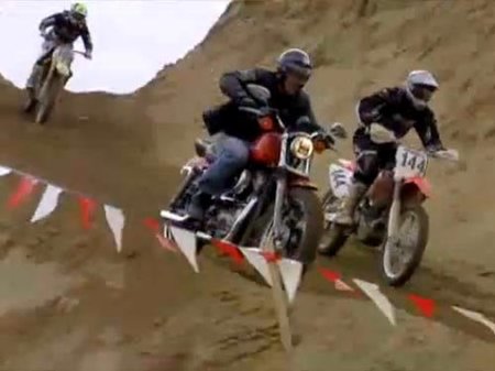 Más dificil todavía, Harley Davidson Sporster haciendo Motocross
