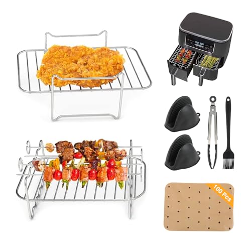 Juego 2 Rejillas Acero Inoxidable para Freidora Aire