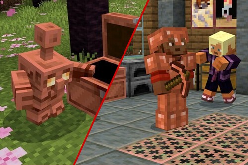 Minecraft Nueva Version 1 21 8 Cofre Golem De Cobre Armadura Armas Espada Herramientas Cobre
