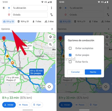 Google マップのオプション