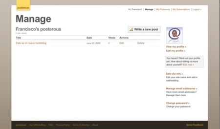 Posterous, publica tu tumblelog desde el correo electrónico