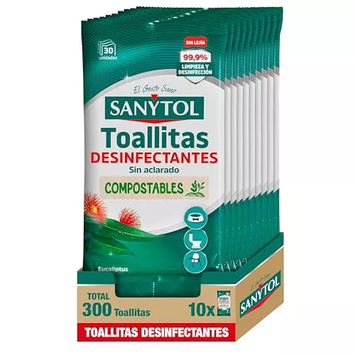 Sanytol - Pack de 10 x 30u Toallitas Desinfectantes Multiusos