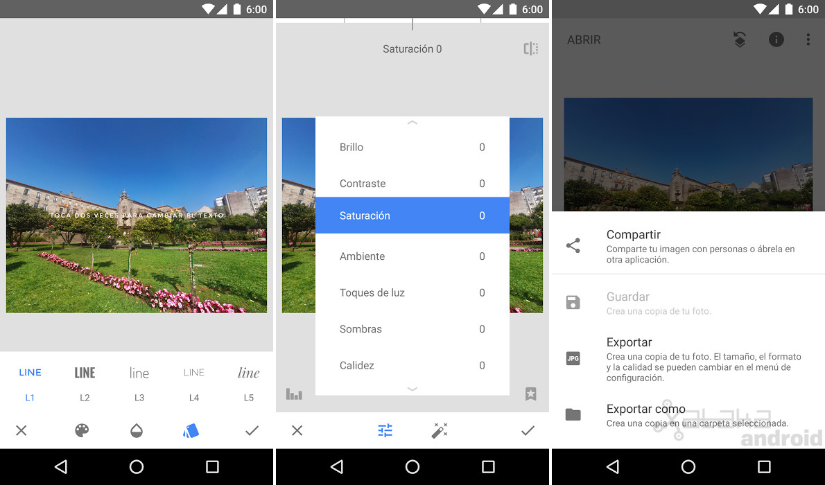 Así es la nueva interfaz de Snapseed para Android