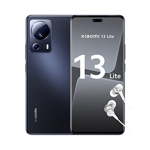 Xiaomi 13 Lite - Smartphone de 8+128GB, Pantalla de 6,55" AMOLED 120Hz , Snapdragon 7 Gen 1, triple cámara de 48MP, 4500 mAh, negro (Versión ES + 3 años de garantía)