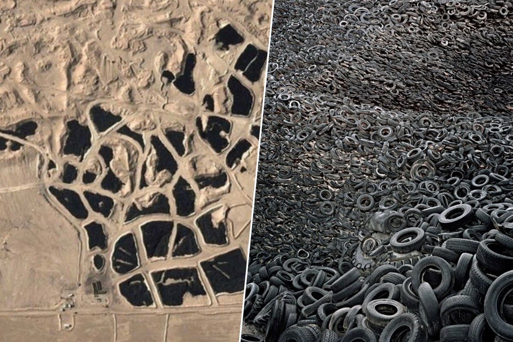 Kuwait enterró tantos neumáticos en el desierto que era visible una mancha negra desde el espacio. La solución acabó siendo un desastre