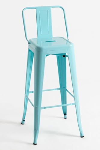Regalos Miguel - Taburetes Altos - Taburete Torix Respaldo - Azul Cielo