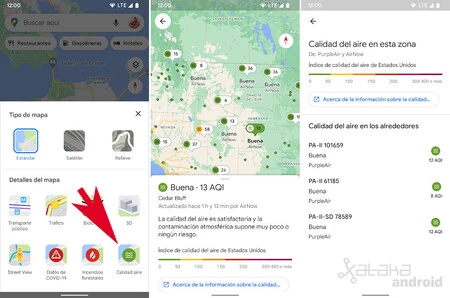Google マップの大気質