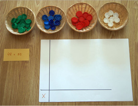 Multiplicación con tapones ilustración