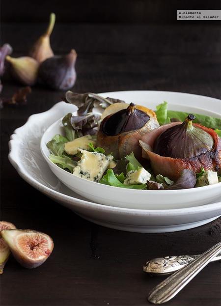 Ensalada de higos crujientes y queso Stilton. Receta
