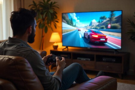 jugando con el televisor