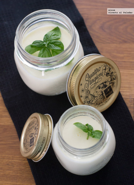 Panna cotta de albahaca. Receta de postre