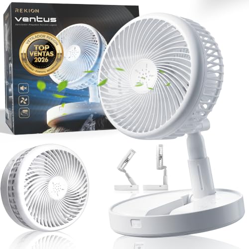 REKION® Super Ventilador de Pie Ultra Silencioso 30dB Plegable Premium 