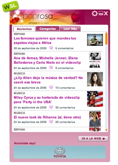 Poprosa y Weblogs SL en tu escritorio
