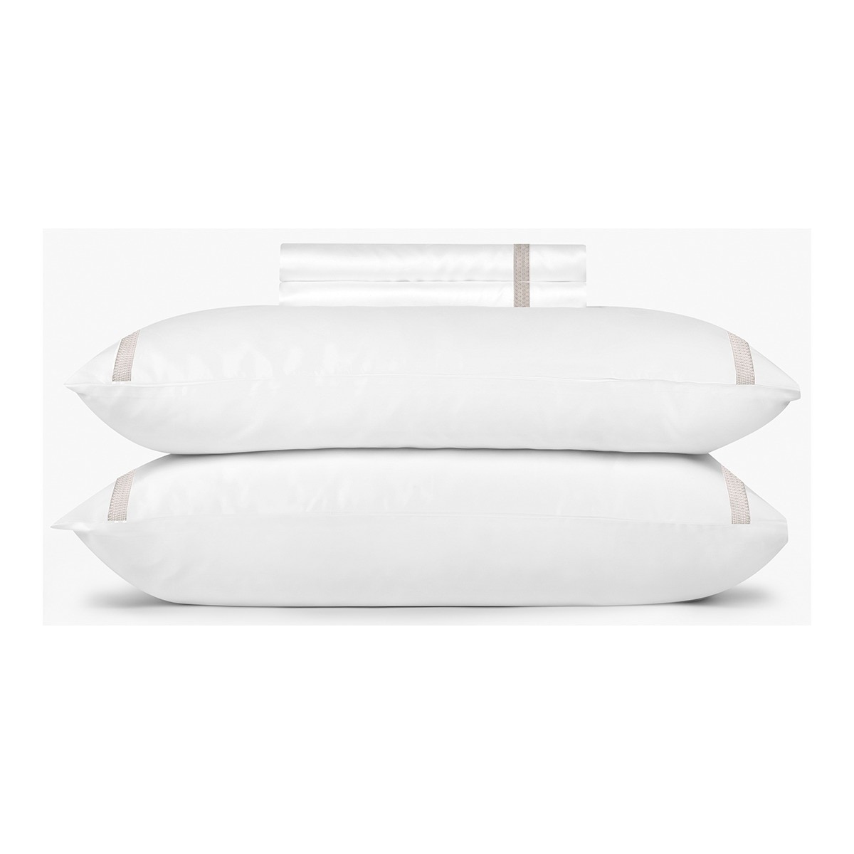 Juego de sábanas percal algodón egipcio 400 hilos Sonia Amalia Home Collection Crudo Cama 180 cm

