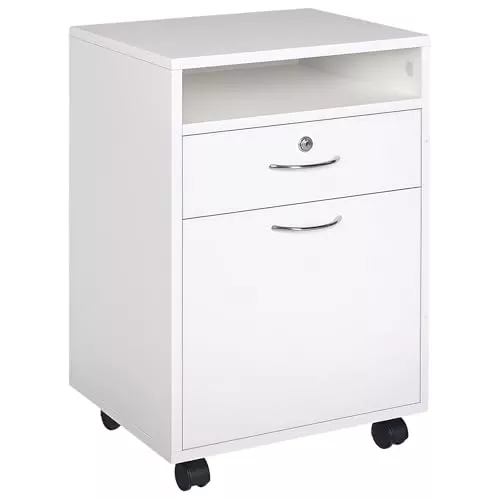 HOMCOM Cajonera de Oficina Móvil con Ruedas 40x35x60 cm 