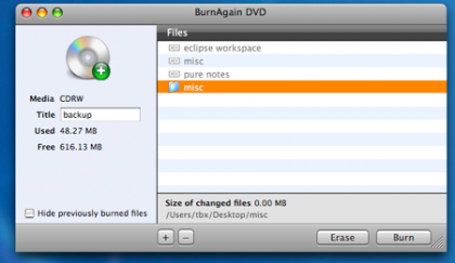 BurnAgainDVD: Sesiones en tus CDs y DVDs