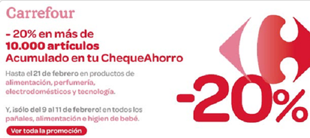20% de descuento en más de 10.000 artículos en Carrefour
