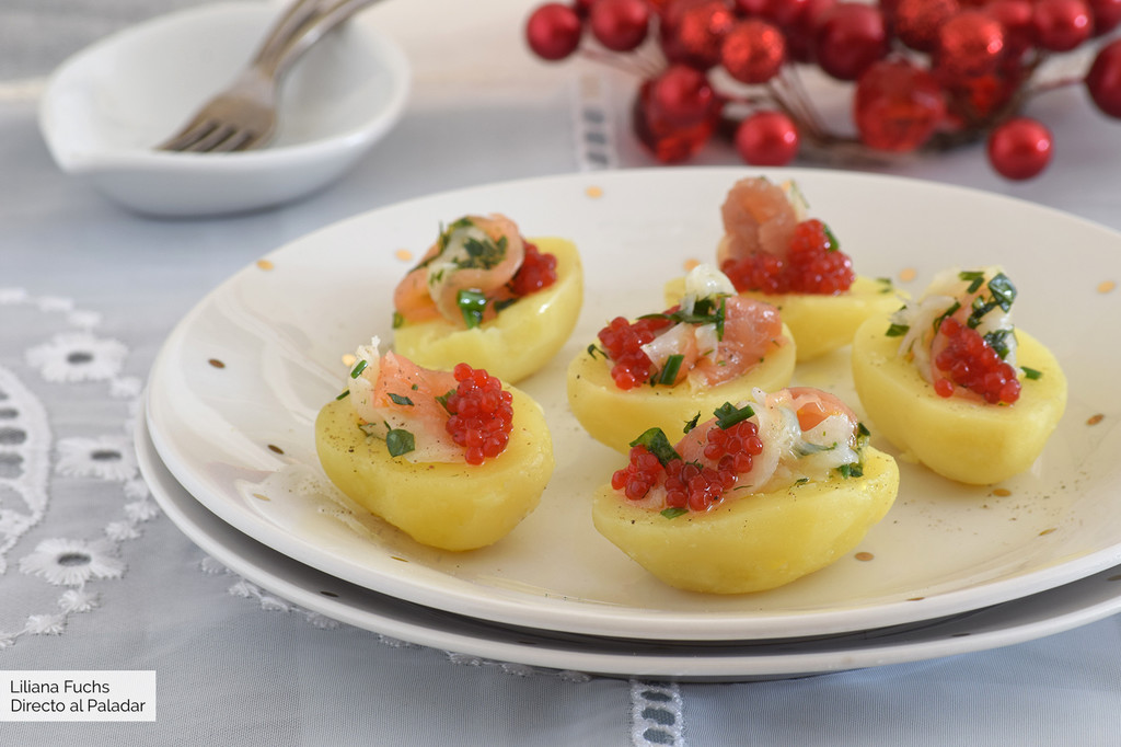 Pinchos de patata con ahumados marinados: receta para un aperitivo fácil y ligero para Navidad
