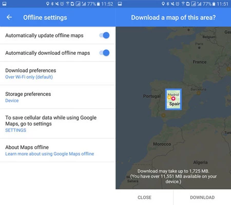 マップをダウンロードする
