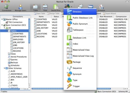 Navicat Lite, un buen cliente de Oracle para Mac OS X