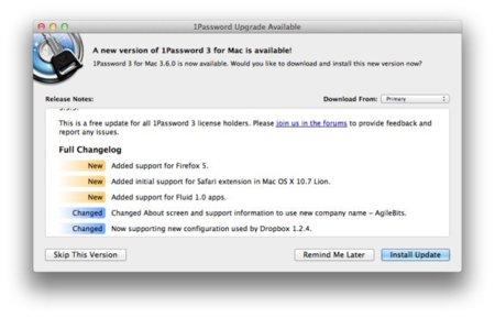 1Password ya es compatible con el próximo sistema de Apple OS X Lion