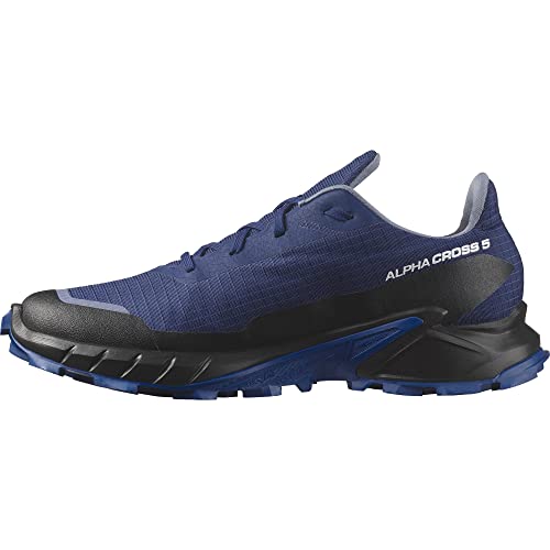 Salomon Alphacross 5 Gore-Tex Zapatillas Impermeables de Trail Running para Hombre, Agarre potente, Protección frente al agua y el clima, Comodidad duradera, Blue Print, 40