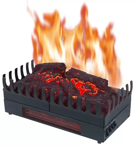 CHEMIN'ARTE Chimenea eléctrica con Efecto Llama Leds, Chimenea Decorativa, con calefacción, bajo Consumo, Inserto de Chimenea, 45x23x24cm