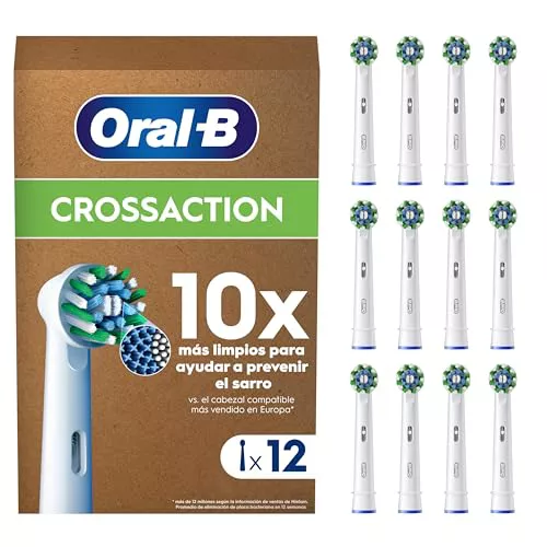 Oral-B Pro CrossAction Recambios Originales para Cepillo de Dientes Eléctrico, Pack de 12 Cabezales De Recambio con Indicador De Uso