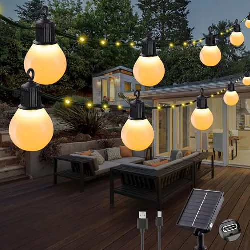 Tacobey Guirnaldas de Luces Exterior Solar (Carga USB)