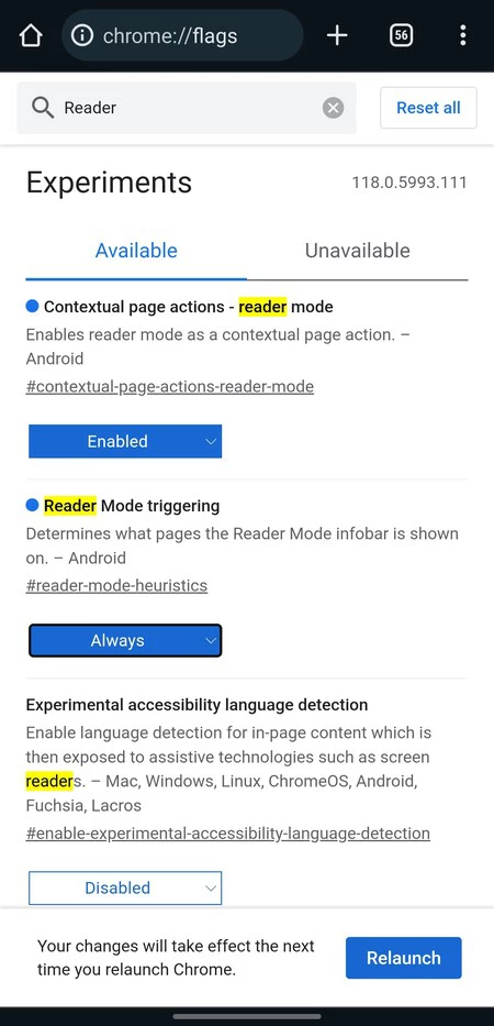 Chrome 読書モード
