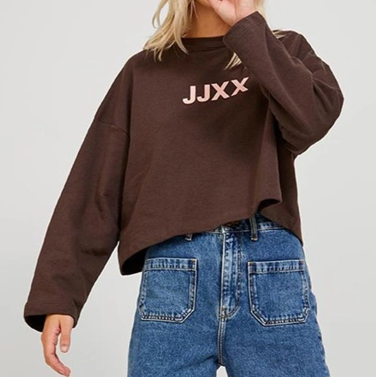 Jack & Jones Sudadera de mujer lisa y cuello redondo