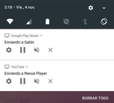 Chromecast muestra una notificación de control remoto cuando alguien está enviando contenidos, así se desactiva