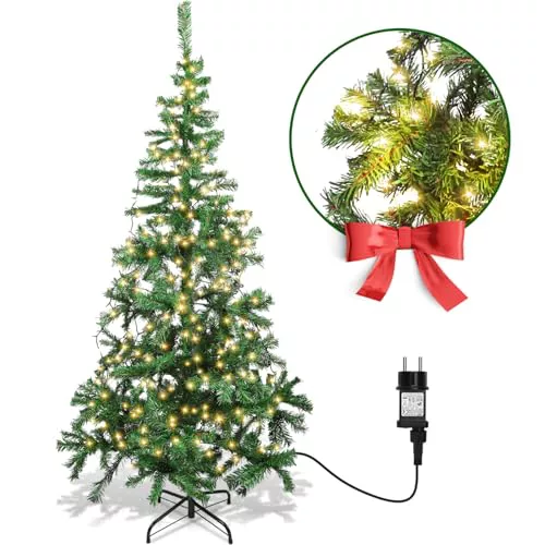 Aigostar 150 CM Árbol de Navidad Artificial,con Cadena de Luces LED de 13 M