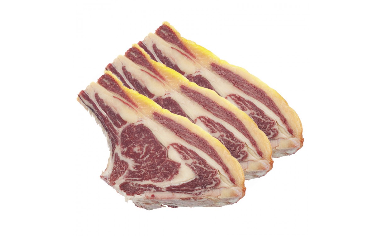 Pack especial Luismi: 3 chuletas de 1kg, 4 o 5 entrecots de 280gr a 400gr y
4 sobres carne picada de 500gr.