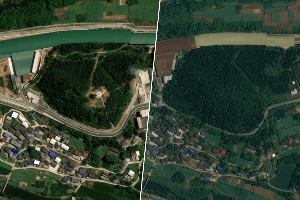 Imágenes por satélite han revelado algo inquietante en China: donde antes había pueblos, ahora hay estructuras inequívocas 