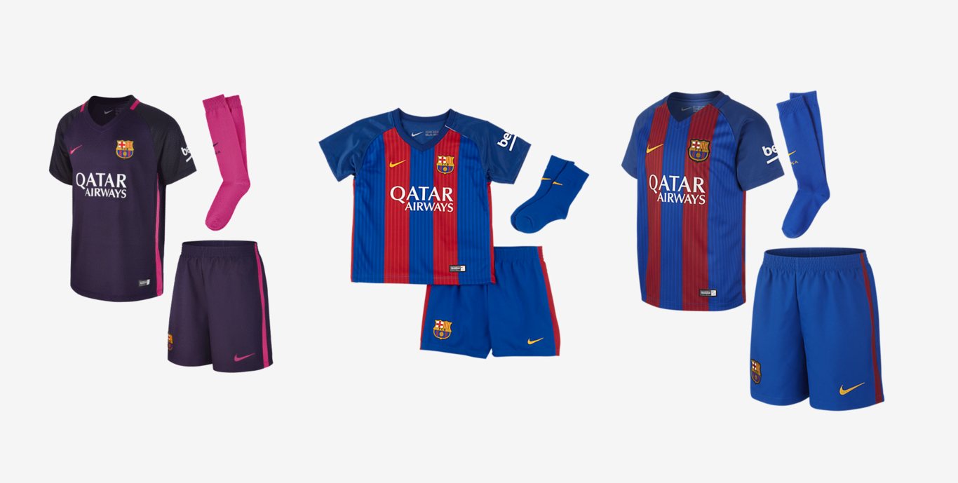 Oferta Flash Nike: equipaciones infantiles oficiales FC Barcelona desde 25,97 euros
