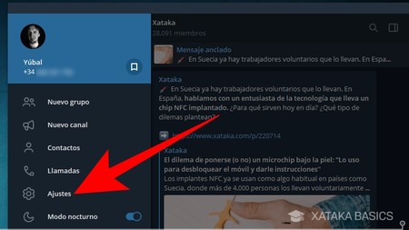 Ajustes Telegram