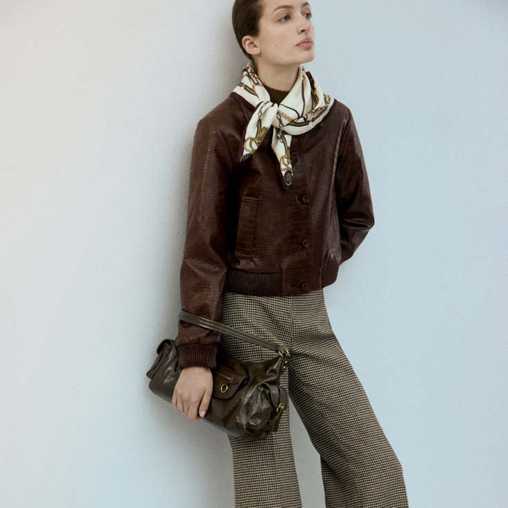 Chaqueta bomber efecto piel coco