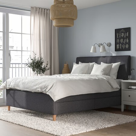 Idanas Cama Tapizada Con Almacenaje Gunnared Gris Oscuro 1101397 Pe866657 S5