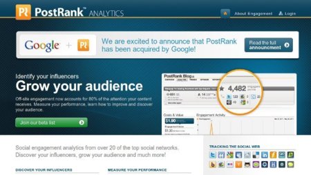 Google compra PostRank, un servicio de estadísticas con énfasis en la web social