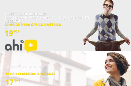 Ahí+ contraataca con fibra a 30 Mbps simétricos por 19,90 euros, pero hay que pagar por el alta