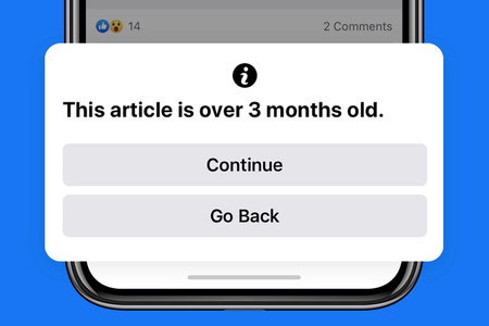 Facebook te avisará si intentas compartir noticias de hace más de tres meses