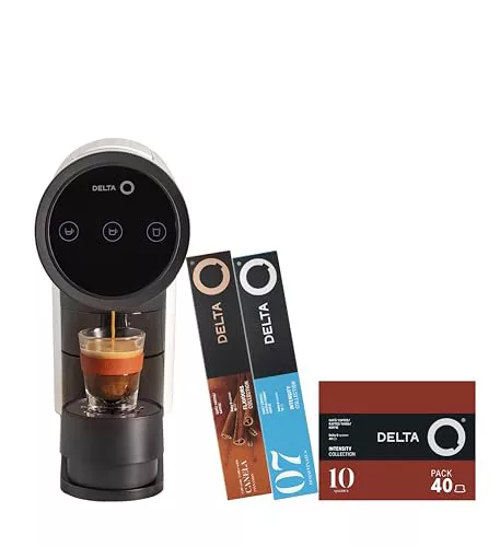 Delta Q Cafetera lconiQ Blanca+ 60 cápsulas - Cafetera de café de cápsulas