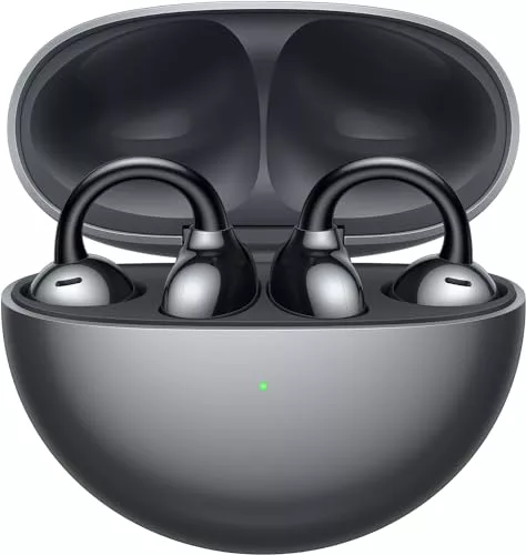 HUAWEI FreeClip,Auriculares Inalámbricos Bluetooth,Clip Innovador,Open-Ear,Gran Duración de Batería,Cancelación de Ruido en Llamadas por IA,Resistencia IP54 al Polvo y a Salpicaduras de Agua,Negro